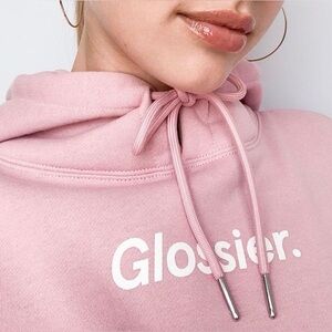 Glossier Soft Pink Hoodie size L